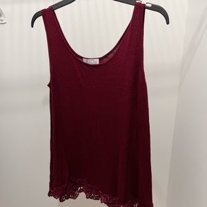 Burgundy Flowy Tank Top❤️